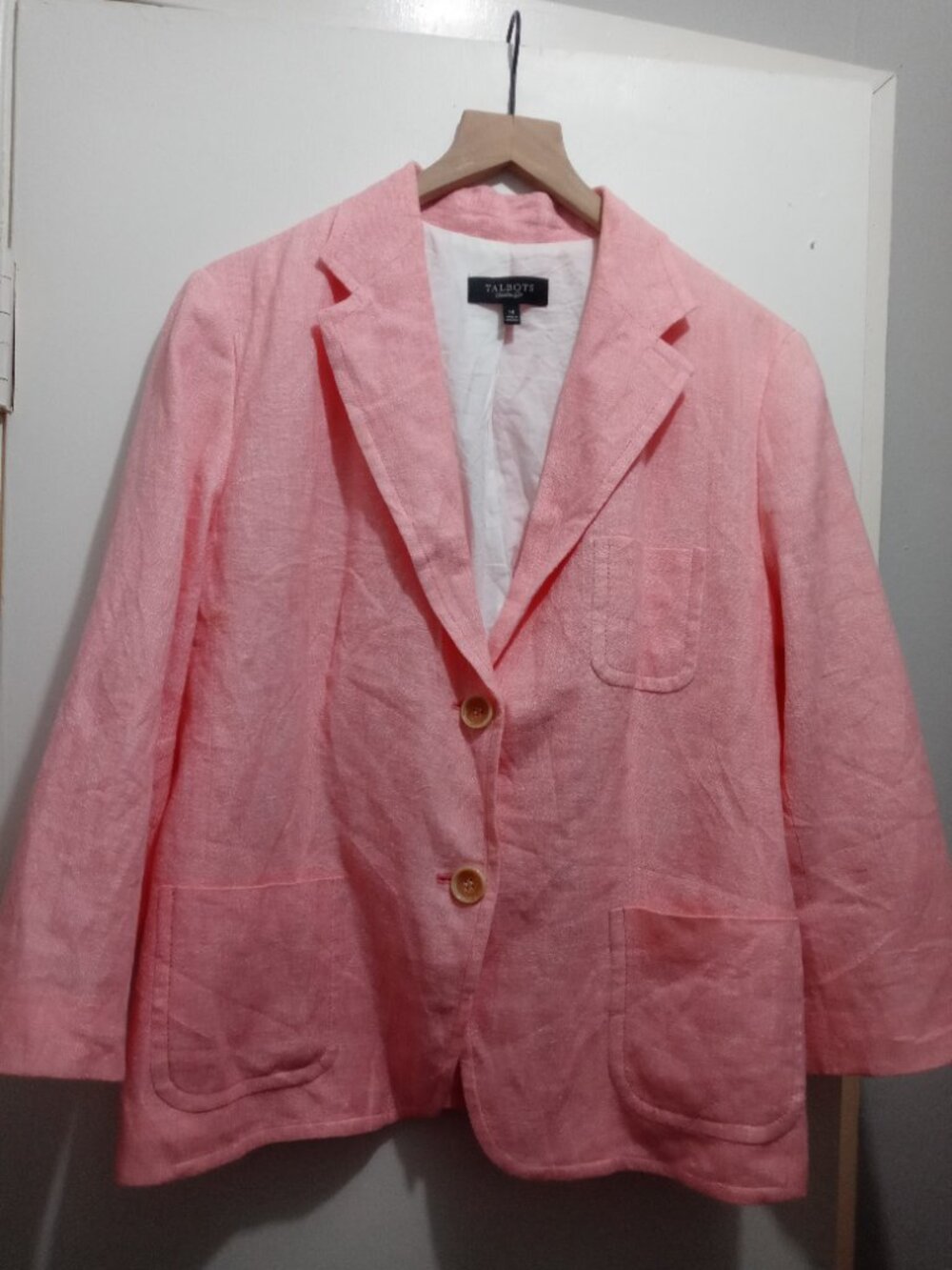 TALBOTS linen blend 3/4 sleeve blazer (sz14)